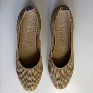 Rothy's Round Square Toe Tan Ballet Flats